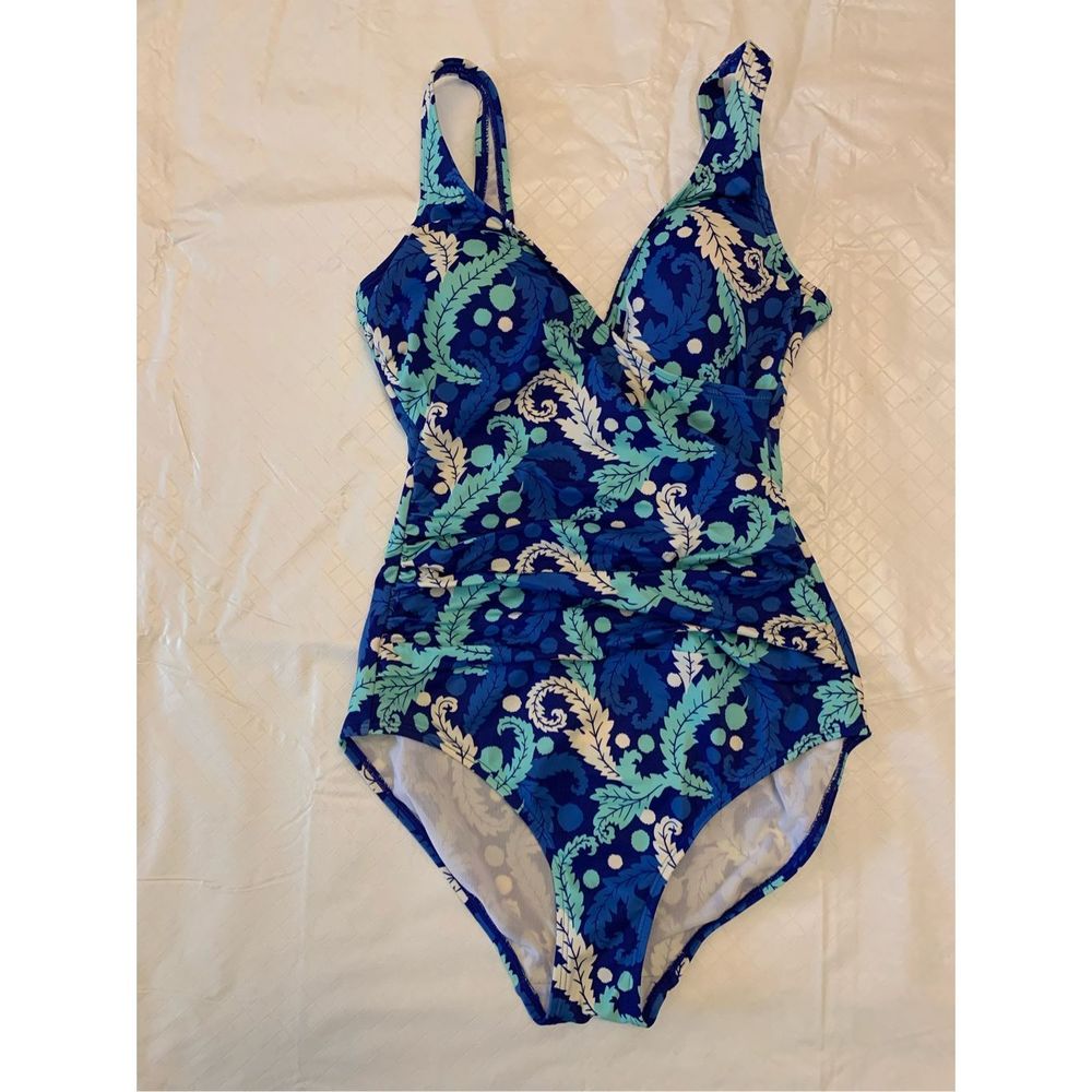 EUC Boden Swimsuit Bathing Suit One-Piece Blue Design Size 6